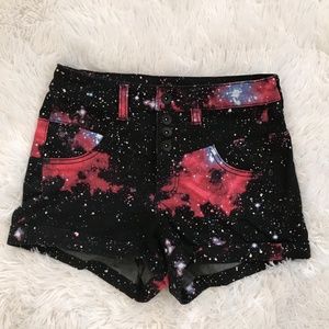 Galaxy Printed High Wasted Hot Topic Shorts